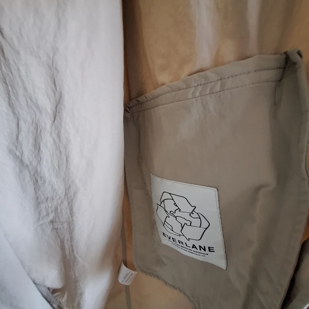Everlane The Mac Coat Women Tan Khaki Snap Front Trench Long Jacket Size M